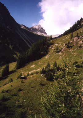 Blick von Jagdhütte Richtung Biwakschachtel