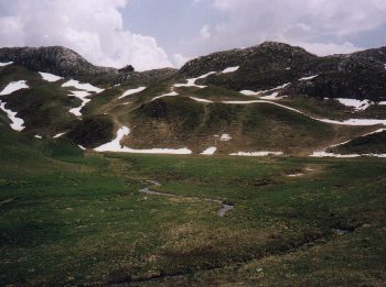 Leutkirchner Hütte aus dem Almajur-Kar