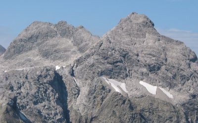 Mädelegabel und Hochfrottspitze vom Kratzer gesehen