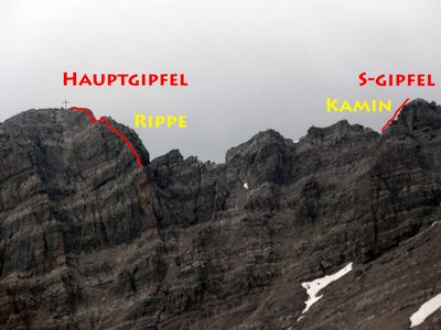 Übergang vom Süd- zum Hauptgipfel.