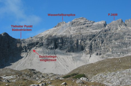 Blick vom Großkar auf die Wasserfallkarspitze