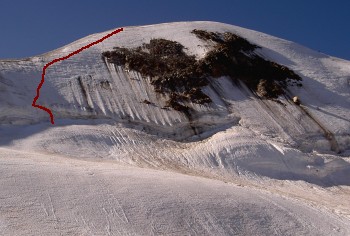 Ungefähre Route durch die Nordwand